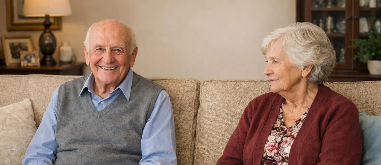 Mann und Frau auf einer Couch